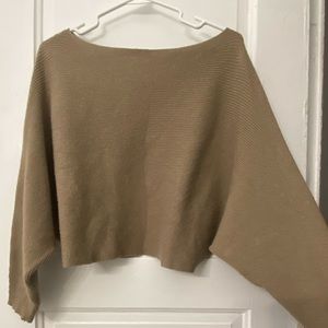 Earthbound Medium Tan Cropped Sweater